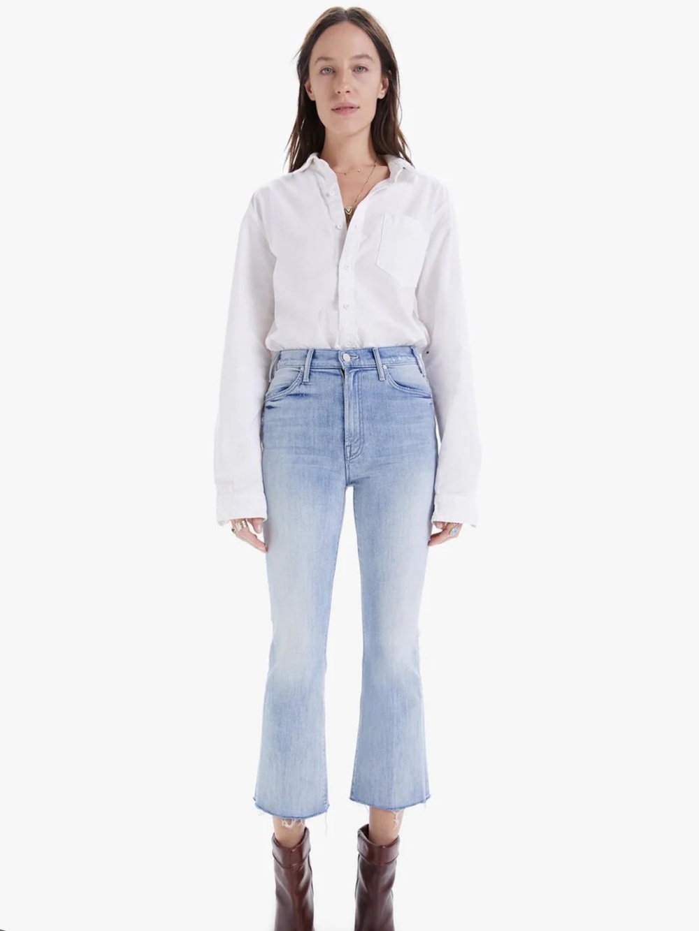 MOTHER Jeans The Hustler Ankle Fray